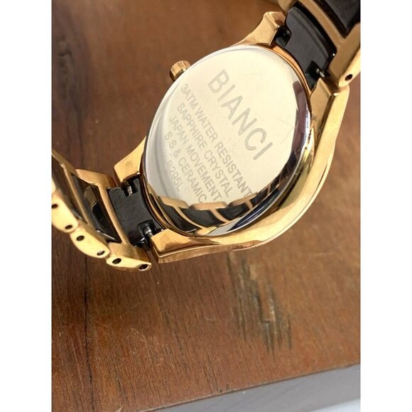 Roberto Bianci Women\'s Watch RB2951 Quartz Rose Gold Black Ceramic 28mm